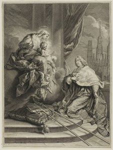 Portret van Louis de la Vergne de Tressan, graaf van Lyon, aartsbisschop van Rouen door Pierre Imbert Drevet