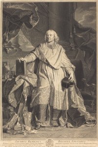 Jacques-Bénigne Bossuet door Pierre Imbert Drevet after Hyacinthe Rigaud