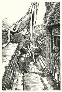 Op de Tweede Verdieping, Baphuon (gravure) door Pierre Jeannerat de Beerski