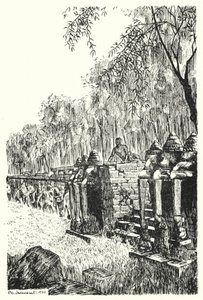 Zijperron van het Olifantenterras (gravure) door Pierre Jeannerat de Beerski