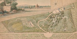 Plan voor de Tuin van het Château de Bagatelle, 1817 door Pierre Lapie