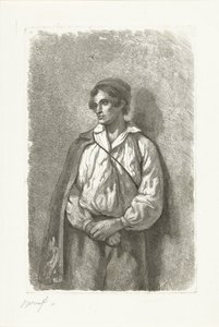 Portret van een onbekende jonge man met muts en cape