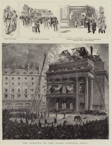 De brand van de Opera Comique, Parijs door Pierre Mejanel