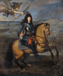 Ruiterportret van Lodewijk XIV bij het Beleg van Namen door Pierre Mignard