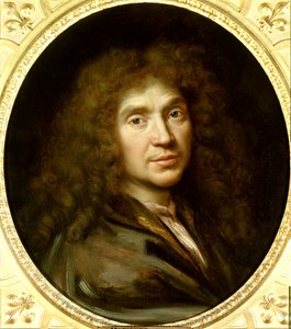 Portret van Molière (1622-1673) Jean Baptiste Poquelin. Olieverf op doek. Schilderij door Pierre Mignard (1612-1695) circa 1658