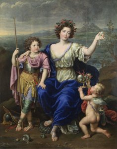 De markiezin de Seignelay en twee van haar zonen, 1691