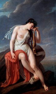 Sappho op de klif van Lefkada, begin 19e eeuw door Pierre Narcisse Guérin Baron