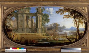Landschap samengesteld met oude ruïnes door Pierre Patel