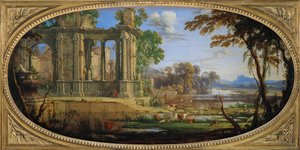 Paysage compose avec ruines antiques - Landschap met antieke ruïnes ... door Pierre Patel