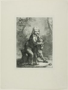 Jongen met hond door Pierre Paul Prud