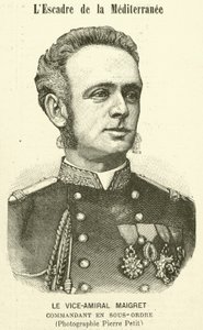 Vice-admiraal Maigret, plaatsvervangend commandant van de Franse Middellandse Zeevloot door Pierre Petit
