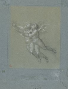 Twee vliegende putti door Pierre Prud