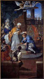 Doop van Clovis in Reims op 25 december 496. Schilderij door Pierre Puget (1620 - 1694) door Pierre Puget