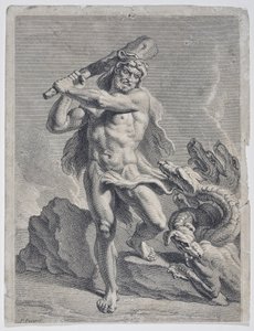 Hercules vecht tegen de hydra van Lerna