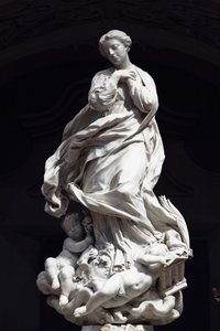 De Onbevlekte Ontvangenis, Santa Maria Immaculate geplaatst op het altaar van de scenografische kapel 1669-70 (marmer) door Pierre Puget