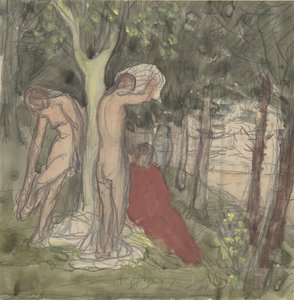 Baden, 19e eeuw door Pierre Puvis de Chavannes