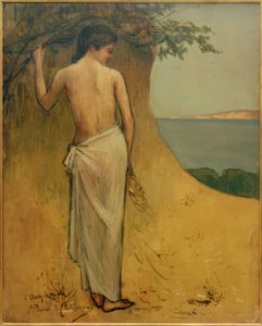 Jong meisje aan de kust door Pierre Puvis de Chavannes