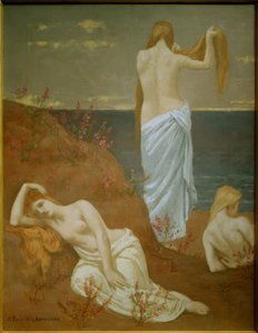 Jonge vrouwen aan zee door Pierre Puvis de Chavannes
