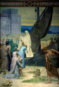 Sainte Genevieve voorziet Parijzenaars belegerd door het leger van Attila door Pierre Puvis de Chavannes