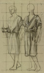 Studie van twee staande figuren
