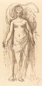 Studie van een vrouw (Overvloed) door Pierre Puvis de Chavannes
