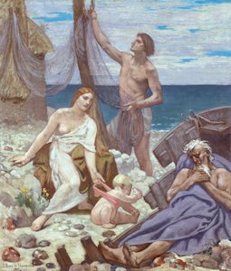 De familie van de visser door Pierre Puvis de Chavannes