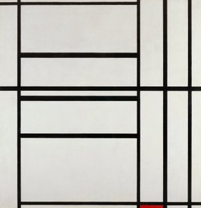Compositie nr. 1 met grijs en rood 1938, door Piet Mondriaan (1872-1944)