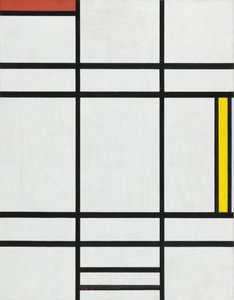 Compositie in wit, rood en geel