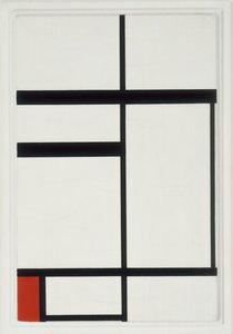 Compositie met rood, zwart en wit