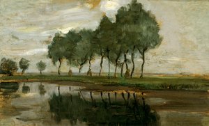 Landschap van bomen bij Gein door Piet Mondrian