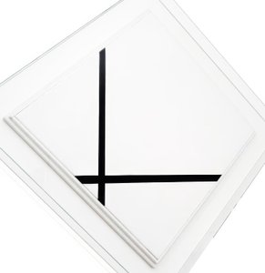 Lozenge compositie met twee lijnen door Piet Mondrian