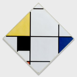 Ruitcompositie met geel, zwart, blauw, rood en grijs, 1921