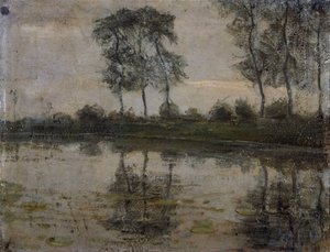 Bomen bij de rivier Gein, door Piet Mondriaan. Nederland, 20e eeuw