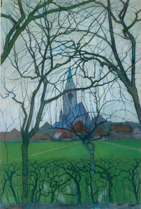 Dorpkerk door Piet Mondrian
