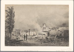 Ruïnes van Bodegraven na de brand van 31 mei 1870