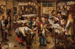 Het Kantoor van de Belastinginners door Pieter Brueghel the Younger