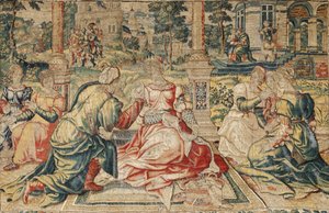 Marcus Antonius en Cleopatra Tapisserie door Pieter (attr. to) Coecke van Aelst