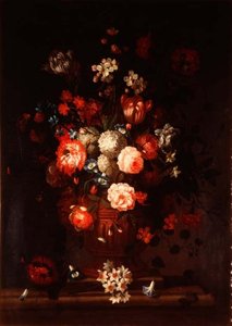 Stilleven, gemengde bloemen door Pieter (circle of) Casteels