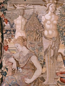 Vertumnus en Pomona. Vertumnus veranderd in een oude vrouw