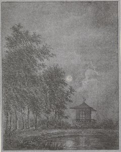 Tuin bij maanlicht door Pieter Bartholomeusz. Barbiers