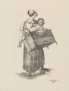 Vrouw met orgel en kind