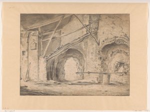 Interieur met poort en trap