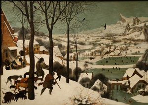 Duits: Jäger im Schnee (Winter) maandelijkse cyclus, scène: De jagers in de sneeuw (januari)