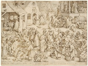De zeven deugden 3 Liefdadigheid door Pieter Brueghel the Elder