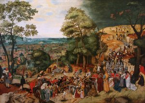 Christus draagt het kruis door Pieter Brueghel the Younger