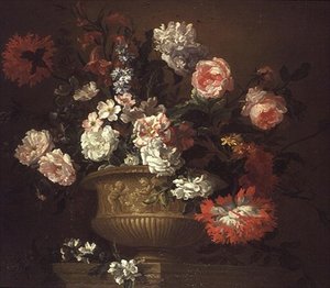 Stilleven van Bloemen in een Urn door Pieter Casteels