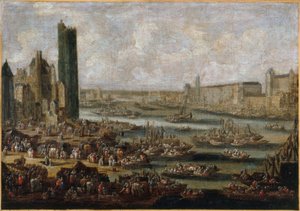 De Tour de Nesle en het Louvre, circa 1650 door Pieter Casteels