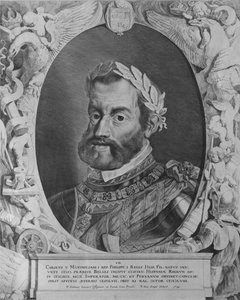 Karel V, Heilige Roomse Keizer, gegraveerd door Pieter van Sompel, 1644