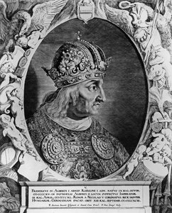 Portret van Frederik IV, Heilige Roomse Keizer, gegraveerd door Sompel, Pieter van