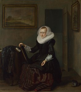 Een vrouw die een spiegel vasthoudt, 1625